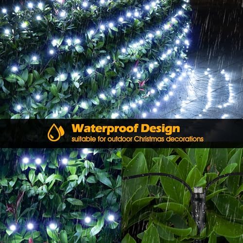 BlcTec Christmas Net Lights 360 LED 9.8ft x 6.6ft Outdoor Christmas Lights with 8 Modes, Timer, Connectable, Waterproof for Trees, Bushes, Shrubs, Yard Outdoor Decorations, Cool White - Image 5