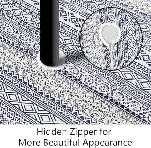 Outdoor Tablecloth with Umbrella Hole and Zipper, Round Patio Table Covers for Spring/Summer, Machine Washable Outdoor Picnic Table Cloth (Boho, 60" Round) - Image 2
