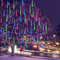 Weepong Meteor Shower Lights UL Certified 192LEDs 8 Tubes Falling Rain Drop Christmas Icicle Cascading Lights for Xmas Tree Halloween Decorations Wedding Party Holiday Garden Decor, Multicolor by Weepong