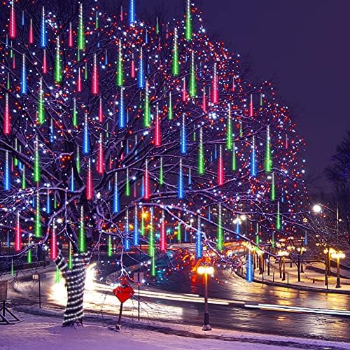 Weepong Meteor Shower Outdoor Christmas Lights 32 Tubes Multicolor - Image 6