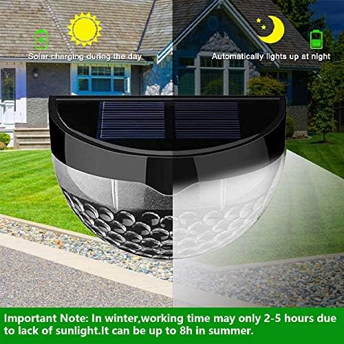 KBP Solar Fence Lights Outdoor Decorative Garden Lights Waterproof Wall Lights for Patio, Yard, Stairway (Black) - Image 3