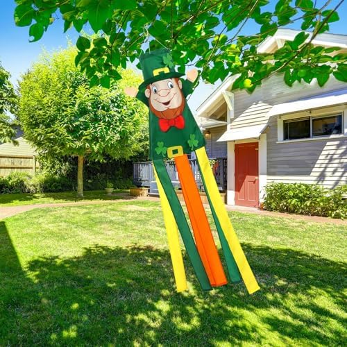 NOVWANG St. Patricks Day Windsock, 40 Inch 3D Irish Festival Windsock St. Patrick's Day Outdoor Hanging Windsocks Decorative for Balcony Yard Lawn Patio Garden - Image 6