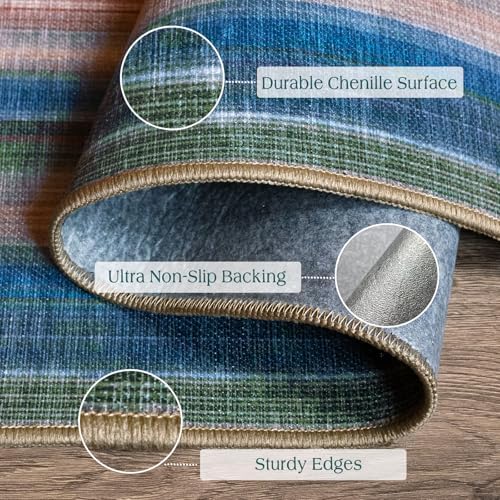 Front Door Mat Indoor Outside Entrance 2x3 Modern Ombre Rainbow Rug - Image 2