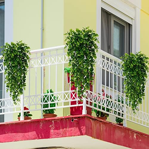 Sggvecsy 8 Pack Artificial Hanging Plants Fake Hanging Plant Faux Hanging Eucalyptus UV Resistant Plastic Plants for Indoor Outdoor Room Wall Wedding Patio Porch Decor - Image 4