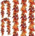 CQURE 5 Pack Fall Garland, 29.5Ft Artificial Autumn Maple Leaves Vines Thanksgiving Halloween Harvest Decor for Fireplace Mantle Table Indoor Outdoor by CQURE
