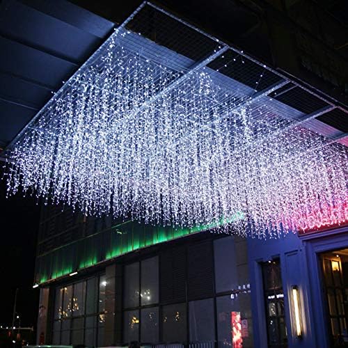 GTSYDING LED Icicle Lights, 16.4FT 216 LEDs 8 Modes Window Curtain Extendable Fairy Christmas Ceiling Dangling Hanging Twinkle Memory Lights for Decorations Outdoor Indoor Cool White, 5M - Image 6
