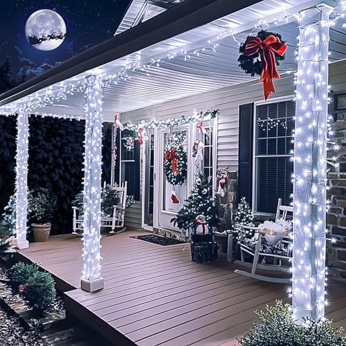 JMEXSUSS 91.5ft Connectable 250 LED White Christmas Lights Indoor Outdoor - Image 6