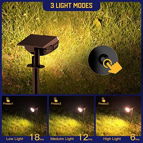 Kyosho Solar Outdoor Lights Waterproof IP67, 38 LEDs Solar Spot Lights Outdoor, 2-in-1 Landscape Spotlight with 3 Modes for Lawn, Pathway, Yard, Pool, 4 Pack - Image 2