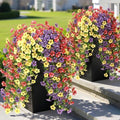 4PCS 29.5"Fake Hanging Flower&Eucalyptus for Front Porch Decor(Mixed Color) by GLIDLION