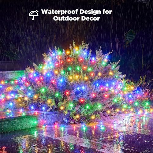 BlcTec Upgraded Christmas Lights Outdoor 176LED 8.7ft x 5.2ft Christmas Net Lights with UL Certified, 8 Modes, Timer, Connectable, Waterproof Durable Thick Wire for Bushes, Shrub Decor, Multicolor - Image 4