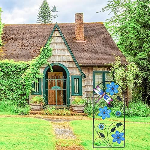 Garden Decor for Outside, YEAHOME 34 Inch Decorative Garden Stakes with Flowers Dragonflies, Metal Spring Yard Decorations for Outdoor Patio Lawn Backyard - Image 5