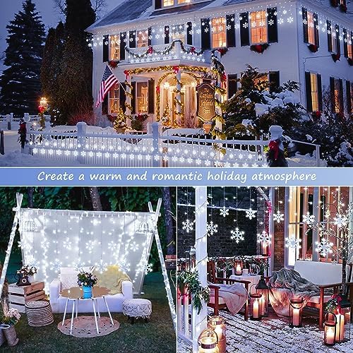 Christmas Snowflake Lights Outdoor,6.5FT 144LED Icicle Lights - Image 6