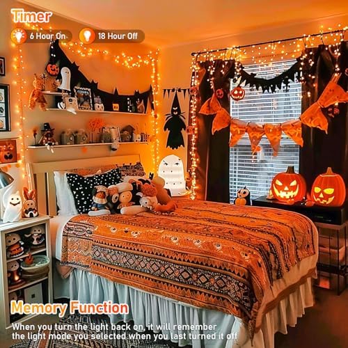 JMEXSUSS 300 LED Orange Lights for Halloween Indoor Outdoor Decor - Image 3