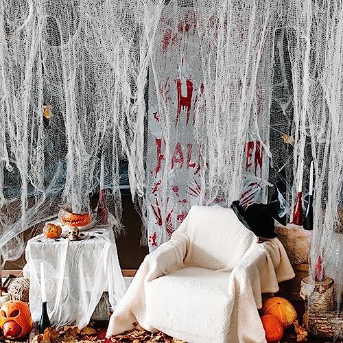 300 x 80 Inch Halloween Creepy Cloth, White Halloween Scary Spooky Cloth - Image 6