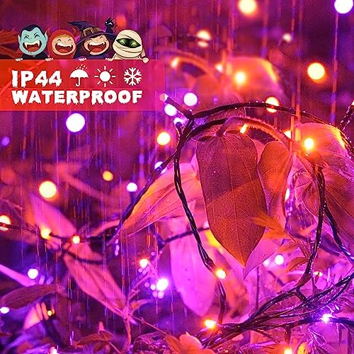 JMEXSUSS 250LED Orange and Purple Halloween String Lights Plug in - Image 5