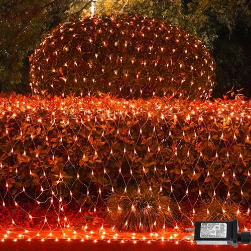 YEGUO 2 Pack 360 LED Clear Wire Net Lights Orange by YEGUO