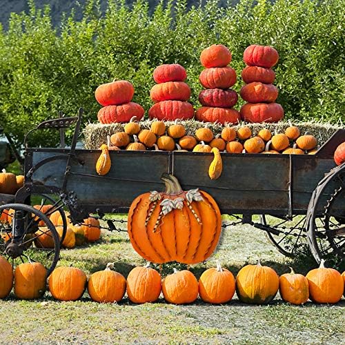 Metal Pumpkin Stakes Yard Signs Fall Decor Decorative Lawn Garden Stake - Image 4
