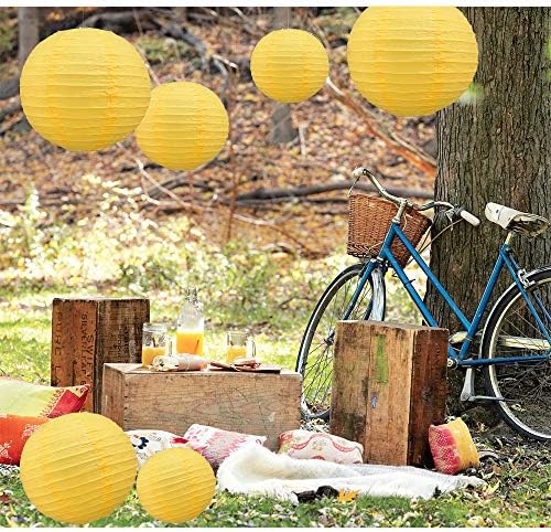 BEISHIDA Yellow Paper Lanterns 10Pcs 4/6/8/10/12 Inch Round Chinese Lamp - Image 5
