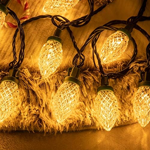 AWQ 50LED 49FT C9 Christmas String Lights Plug in Fairy Twinkle Warm White - Image 4