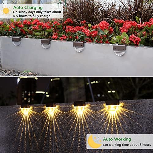 Melunar Solar Deck Lights, 6 Pack Waterproof LED Solar Step Light Outdoor, Fence Lights Solar Powered for Outside, Garden, Patio, Stairs,Yard,10 Lumens, Warm White/Color Changing Lighting - Image 5
