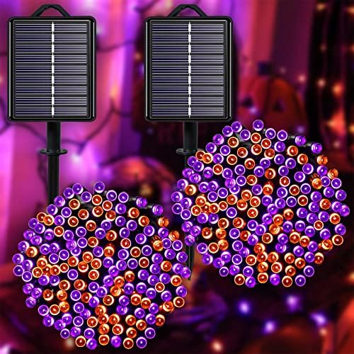 Solar Halloween String Lights, Orange Purple 200Led, Outdoor by YAOZHOU