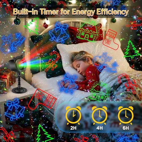 Christmas Light Projector Outdoor, 2-in-1 Holiday Projector with 4 Slides - Image 5