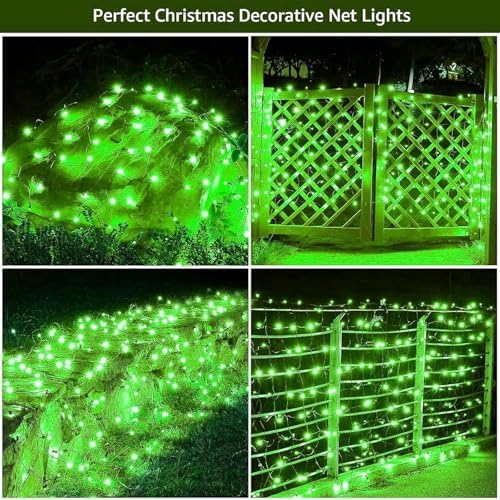 DEPMEM Led Christmas Net Lights Outdoor Christmas Decorations 120Led 6Ftx4Ft UL Certified Connectable Waterptoof Mesh Net Lights for Trees Bushes Shrubs Garden Outdoor Christmas Decorations(Green) - Image 2