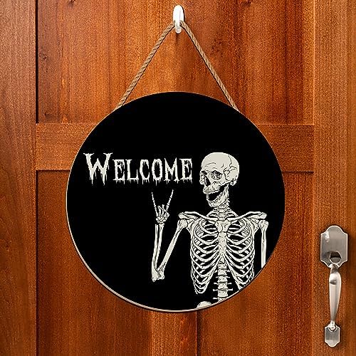 Halloween Decorations Wreath Halloween Skull Welcome Door Sign Front for Door Decoration, Rustic Wooden Holiday Decor for Front Door Porch Window Wall Farmhouse Indoor Outdoor - Image 7
