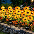 VOOKRY Solar Lights Outdoor, 4 Pack with 24 Sunflower Lights, Waterproof Solar Flowers Garden Decor, Birthday Gifts for Mom Women Grandma, Sunflowers Yard Decoration for Lawn Backyard Patio Flowerbed by VOOKRY