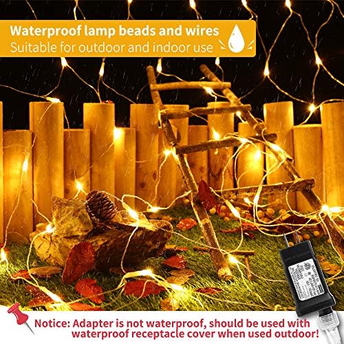 LYHOPE 12ft x 5ft 360 LED Christmas Net Lights, 8 Modes Low Voltage Mesh Christmas Decorative Lights for Xmas Trees, Bushes, Wedding, Garden, Outdoor, Indoor Decor (Warm White) - Image 3