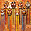 DoubleFill 8 Pcs Fall Turkey Outdoor Hanging Decorations with Tassels by DoubleFill