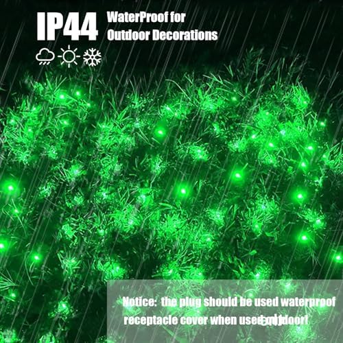 Neoclassy 120Led Christmas Net Lights Outdoor 5ft x 6ft Connectable, 8 Modes Waterproof Black Wire 29V Plug in Mesh Net Christmas Lights for Garden, Yard, Bushes, Trunk, Xmas Tree Decor (Green) - Image 2