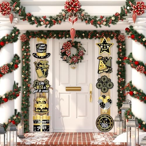 Yaomiao 2 Sets 2026 Happy Lunar New Year Decorations, Black and Gold Chinese New Year Door Banner Home Hanging Decor Years Eve Party Supplies 2026 Decorations for Outdoor Indoor Home Wall - Image 6