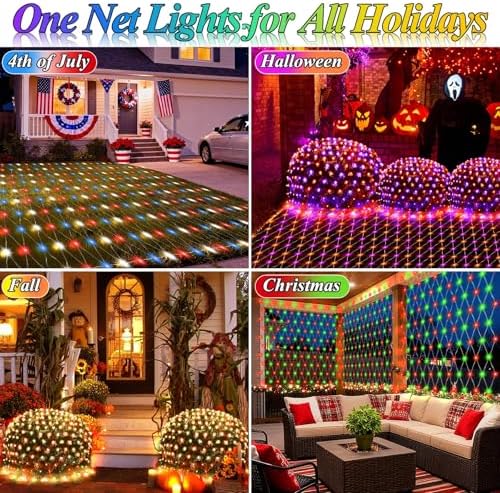 Lovelite 10ft x 10ft Net Lights Outdoor, 240LED 35 Colors Changing Gazebo Net Lights Clear Wire, Connectable Hanging Fairy Lights Plug in for Patio Pergolas Halloween Christmas Wedding Party Decor - Image 2