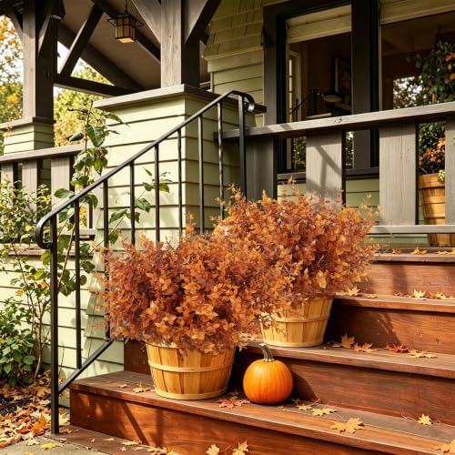 RECUTMS Fall Outdoor Decor Artificial Plant UV Resistant Faux Greenery Stem - Image 3