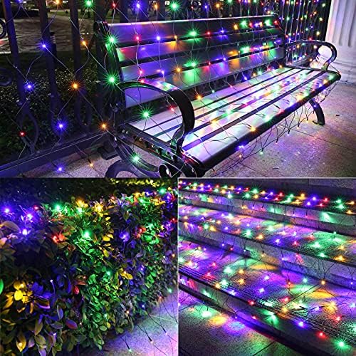 LYHOPE 12ft x 5ft 360 LED Christmas Net Lights, 8 Modes Low Voltage Green Wire Mesh Christmas Decorations Lights for Xmas Trees, Bushes, Wedding, Garden, Outdoor, Indoor Decor (Multicolor) - Image 6