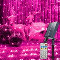 Solar Christmas Net Lights Outdoor Waterproof-208Led 9.9x6.6Ft Pink by YAOZHOU