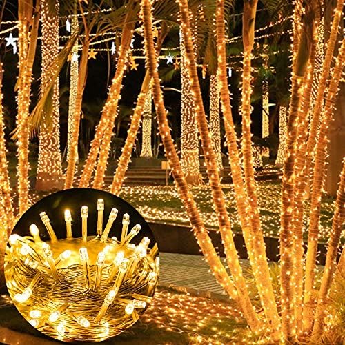 LJLNION 300 LED String Lights Outdoor Indoor, Extra Long 98.5FT Christmas Lights, 8 Lighting Modes, Plug in Waterproof Fairy Lights for Wedding Party Bedroom Decorations (Warm White) - Image 2