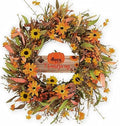 JINGHONG Fall Wreaths for Front Door 22 Inch Artificial Fall Wreath Floral Autumn Wreath for Outside Door Harvest Thanksgiving Day Celebration by JINGHONG