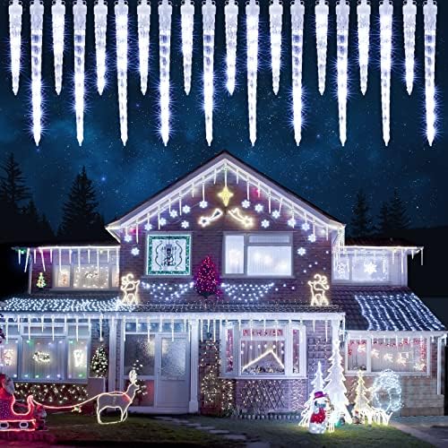 Joomer Icicle Christmas Lights Outdoor,13FT 20 Icicles 400 LED, White by Joomer