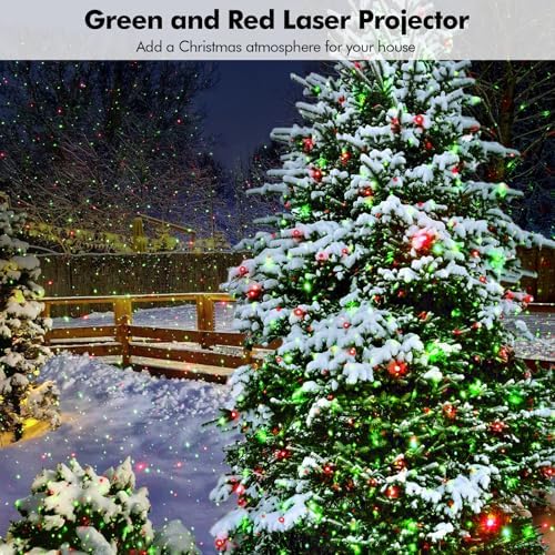 Garden Lights Outdoor Laser Christmas Light Moving Star Projector for Garden, Home (Green Red) - Image 3