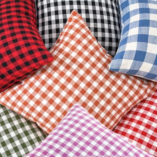 Outdoor Lavender Gingham Plaid Decorative Lumbar Pillow Cover 12x20(Purple) - Image 7