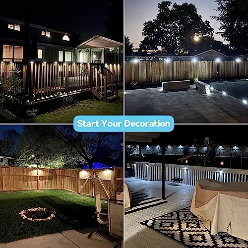 Bridika Solar Fence Lights Warm White & White, Solar Outdoor Wall Lights, Fence Solar Lights Outdoor Waterproof for Step, Backyard, Fence, Wall, Patio, Deck Railing, Stair (12 Pack) - Image 3