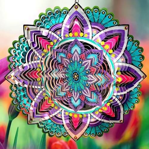 Wind Spinner Mandala Jasmine, Stainless Steel Wind Spinners by GOOLLYRUSIM
