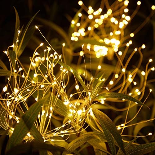 HELESIN 2 Pack Solar Firework Lights Outdoor Garden String Lights, Waterproof DIY Twinkle Fairy Lights for Pathway Walkway Backyard Christmas Party Decor, Warm White - Image 3