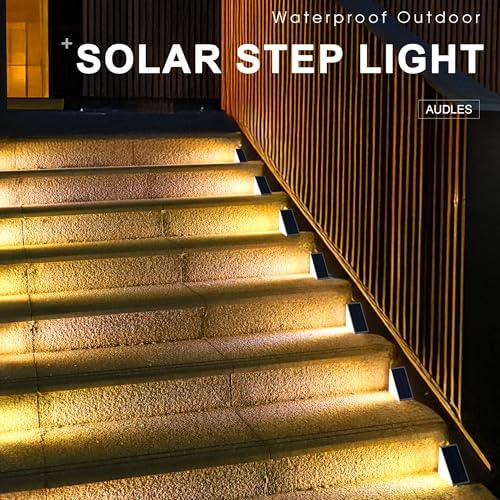 LED Solar Step Lights Waterproof Outdoor Stair Lights, Solar Deck Lights Outdoor Decor IP67 Solar Decoration Lights for Yard, Patio, Garden, Walkways, Front Door, Pathway, Driveway, Porch 6 Pack - Image 6