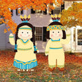 Thanksgiving Yard Signs Native American Boy and Girl Lawn Stakes Fall Weatherproof Outdoor Lawn Garden Decoration Party Supplies 6 Pieces Up to 73.5 cm / 29 in.​ by Unknown