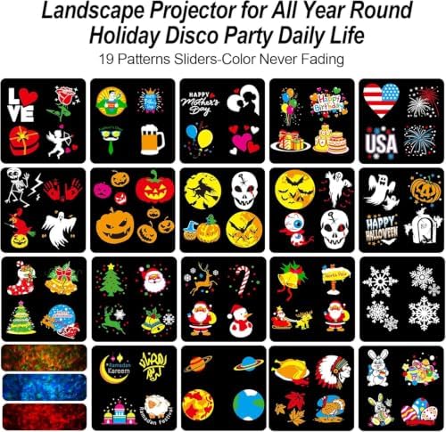 Brighter Halloween Decorations Projector Lights, 2026 Upgraded Holiday Projectors, Christmas Projector with 19 HD Replaceable Slides (Ocean Wave & Patterns), Waterproof Halloween Projector Light Show - Image 2