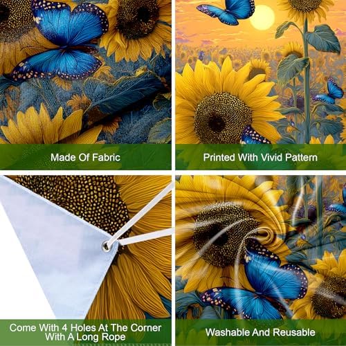 Front Door Covers Decorative, Spring Flower Design Door Curtain 70.8 x 35.4 Inch for Porch Outdoor Indoor Home Decor (Colorful-252) - Image 3