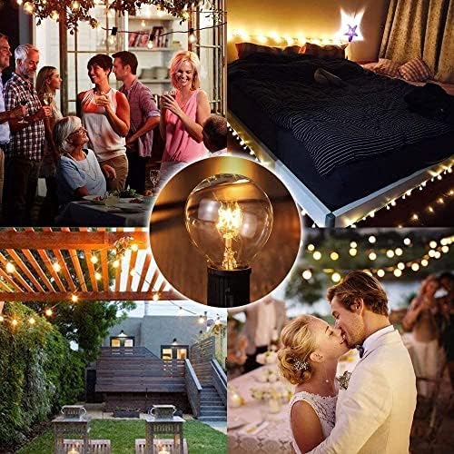 GOOTHY 50FT Outdoor Globe String Lights, G40 Patio Lights Outdoor Waterproof with 53 Clear Bulbs, Hanging Indoor Porch String Lights for Garden Bistro Party Outdoor Balcony Decorations- Black Cord - Image 5
